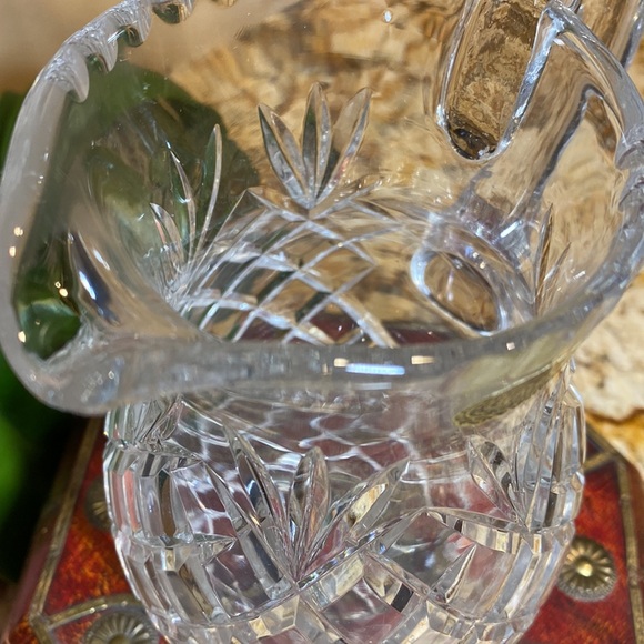 Vintage Europa Hand Cut 24% Lead Crystal Diamond & Starburst Motif Jug Pitcher - Picture 8 of 9